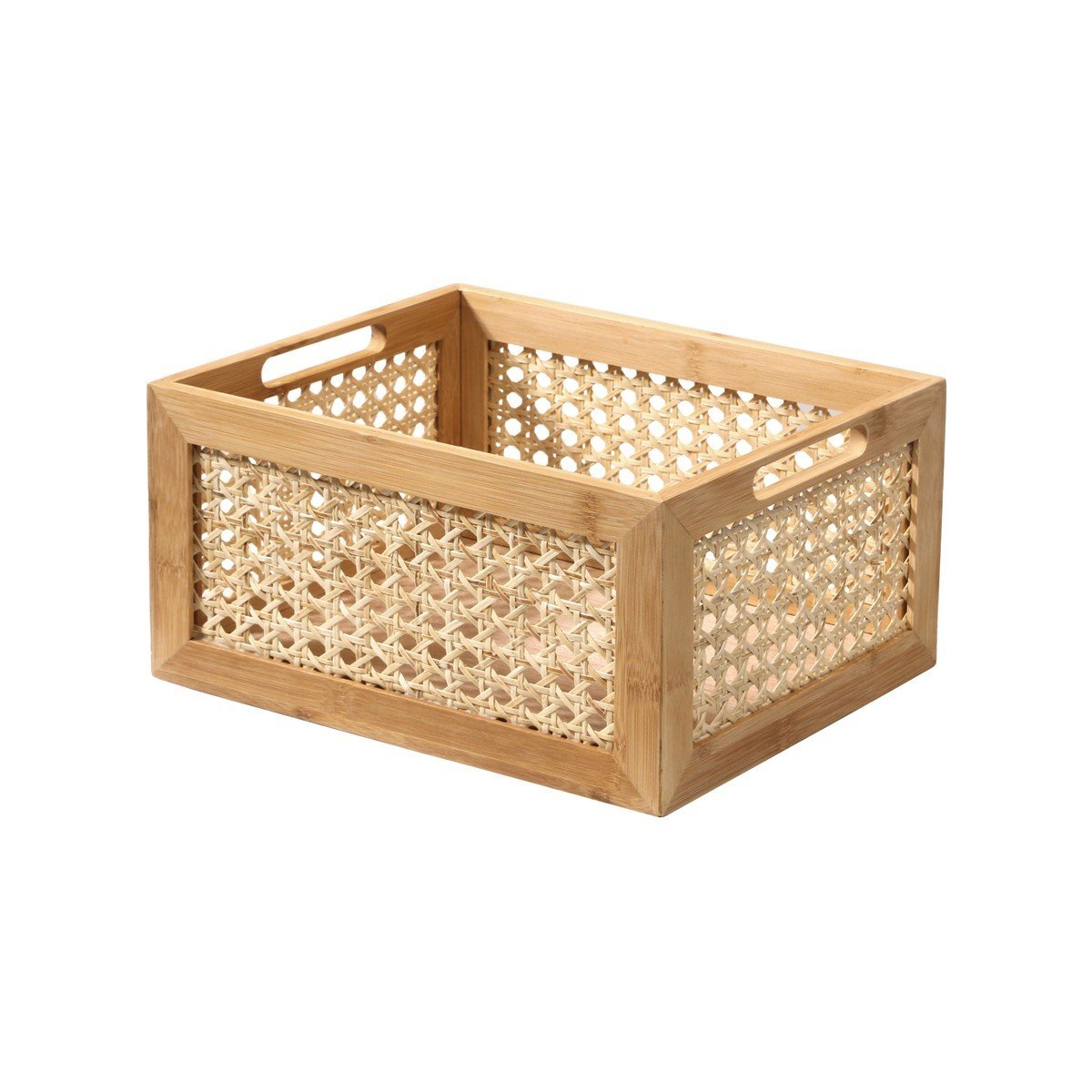 Boîte en Bambou et Rotin Moyen Modèle - L30x25x15 cm marron, CALICOSY