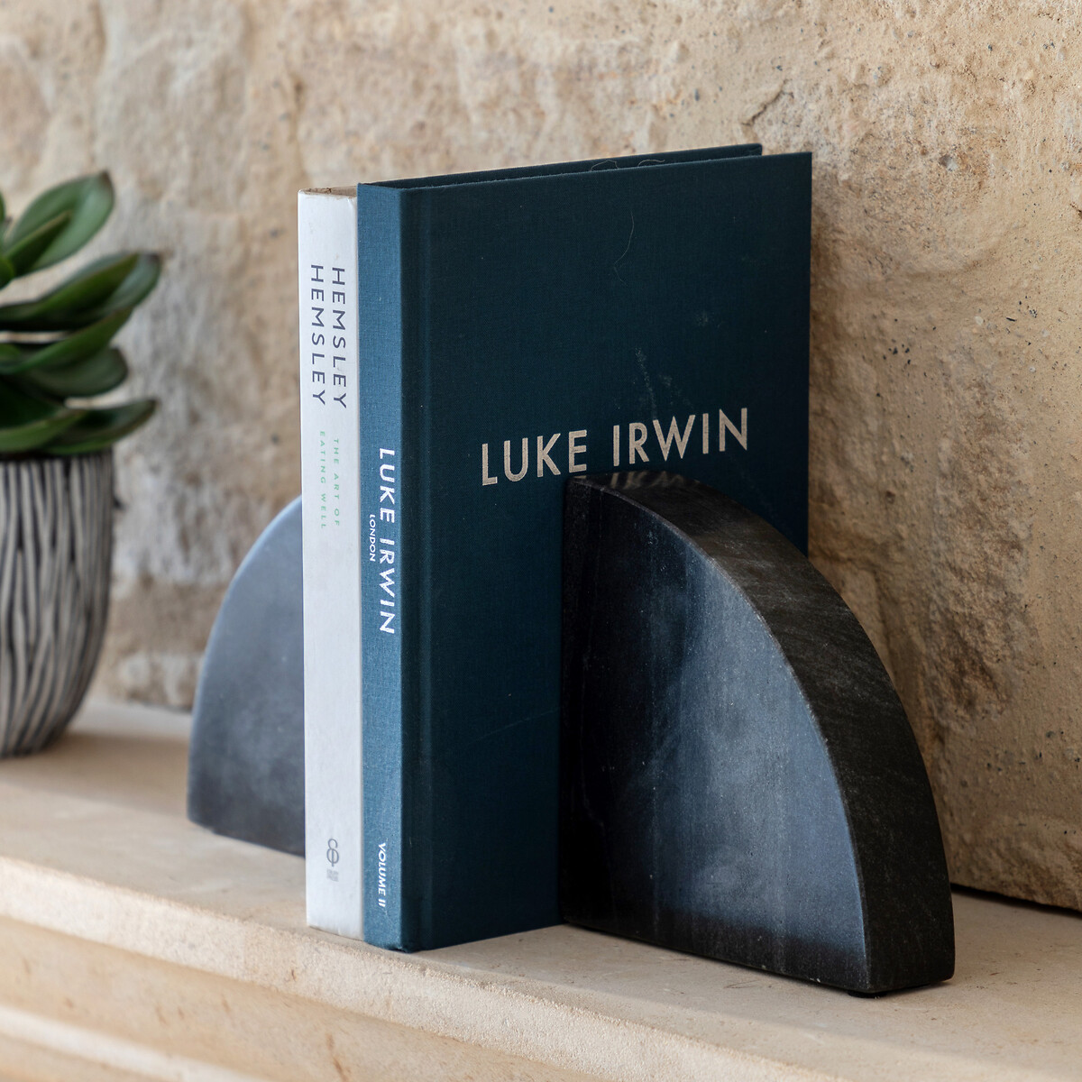 Set of 2 Tamera Marble Bookends grey, ÉDITÉ