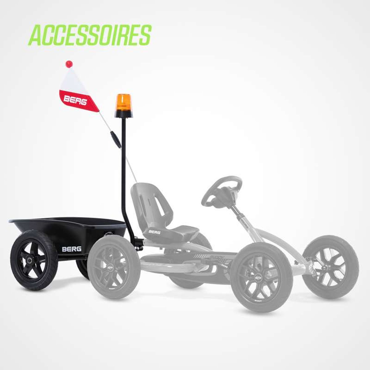 Kart à Pédales pour Enfants, 3+ Ans, Choppy Neo black/green, BERG TOYS