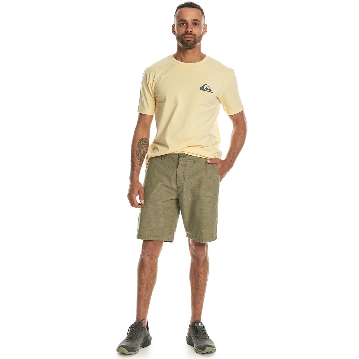 Short chino DAVIS 19" vert four leaf clover, QUIKSILVER
