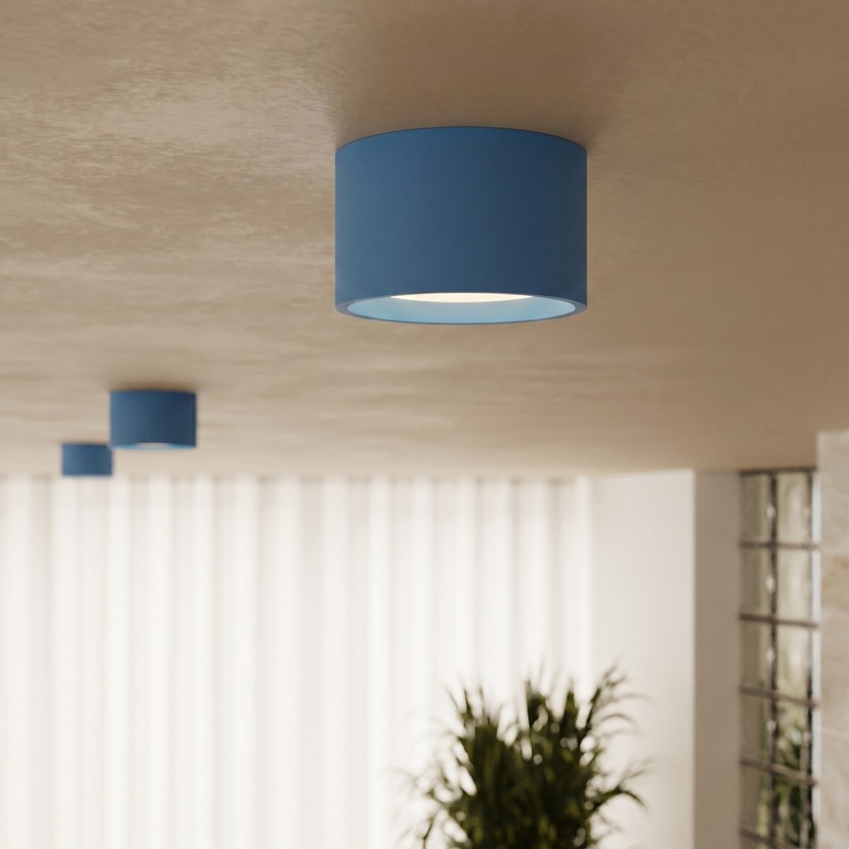 Plafonnier Aluminium Bleu Gx53 1 MODO bleu, EDEN