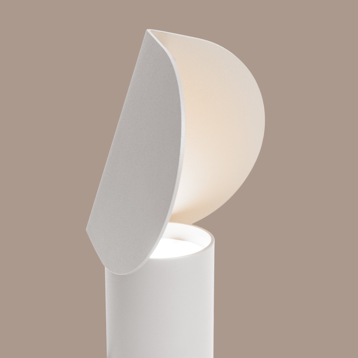 Lampe de bureau Aluminium Blanc LED 1 Biscuit blanc, EDEN