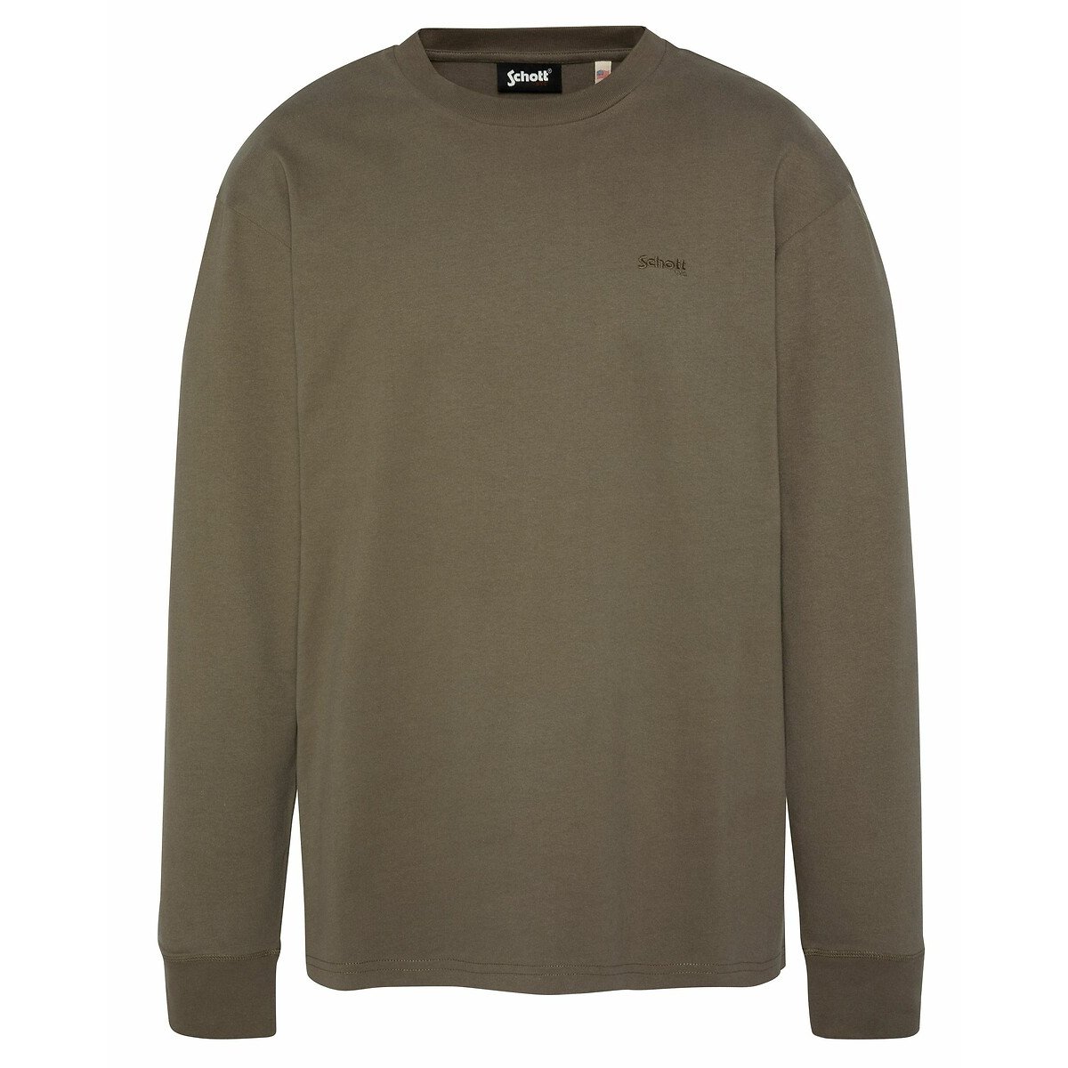 T-shirt manches longues vert kaki, SCHOTT