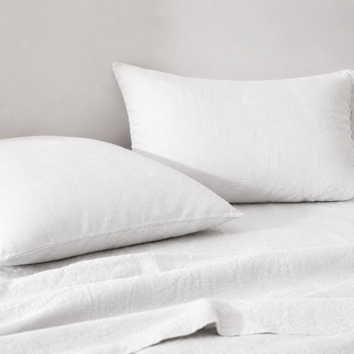 Drap housse lin lavé ADELE Made in Europe blanc, FEBRONIE