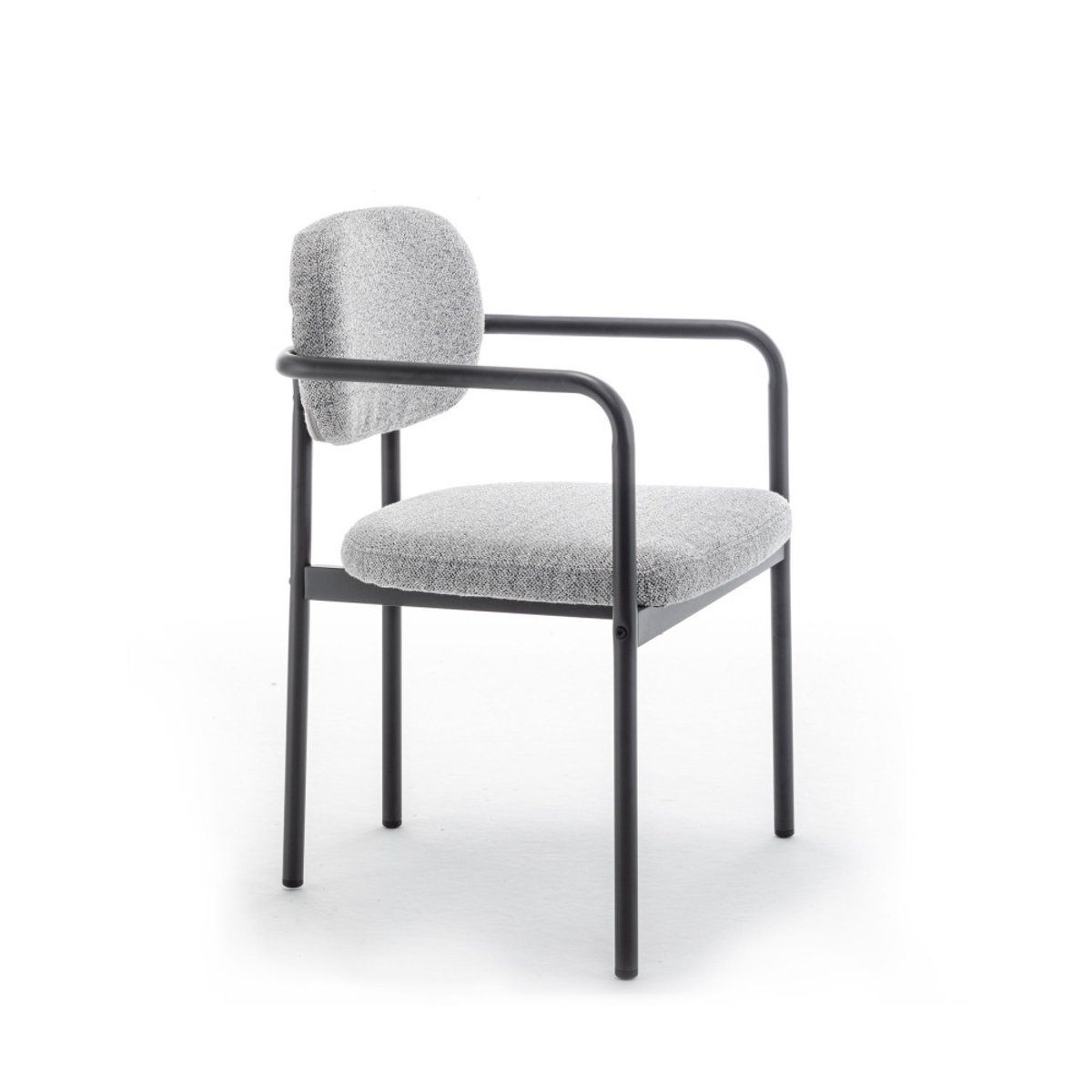 Lot de 2 fauteuils de table en tissu bouclette et métal- STUART gris, DRAWER