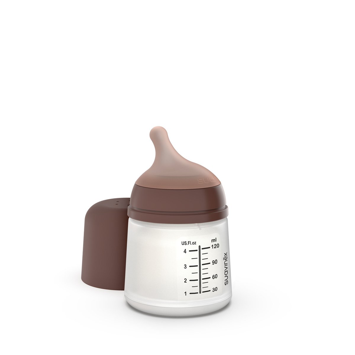 Biberon anti-colique spécial allaitement 120 ml ZERO.ZERO caramel, SUAVINEX