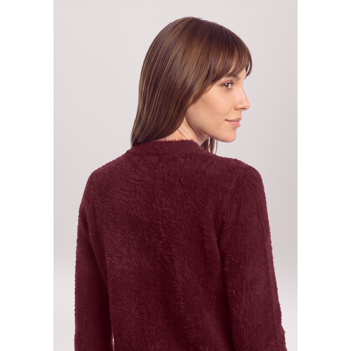 Pull-over en maille à col fall burgundy, BETTY & CO