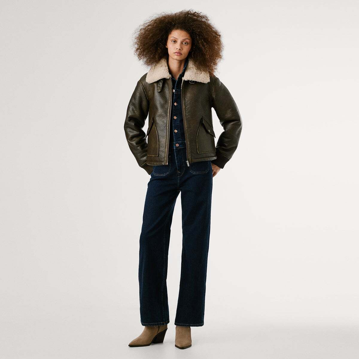 Veste De Motard Effet Cuir gris, PEPE JEANS