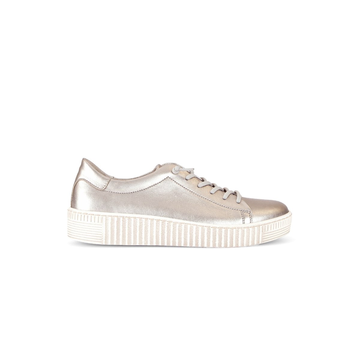 Baskets en cuir lisse à talon compensé poudré, GABOR