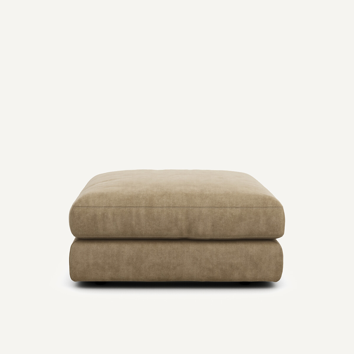 Repose-pieds en velours stonewashed, SKANDER gris shiitaké, AM.PM