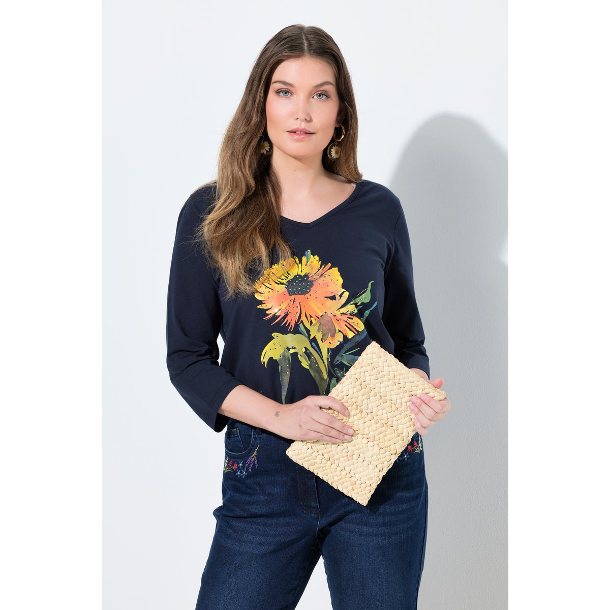 T-shirt avec motif soleil marine, ULLA POPKEN