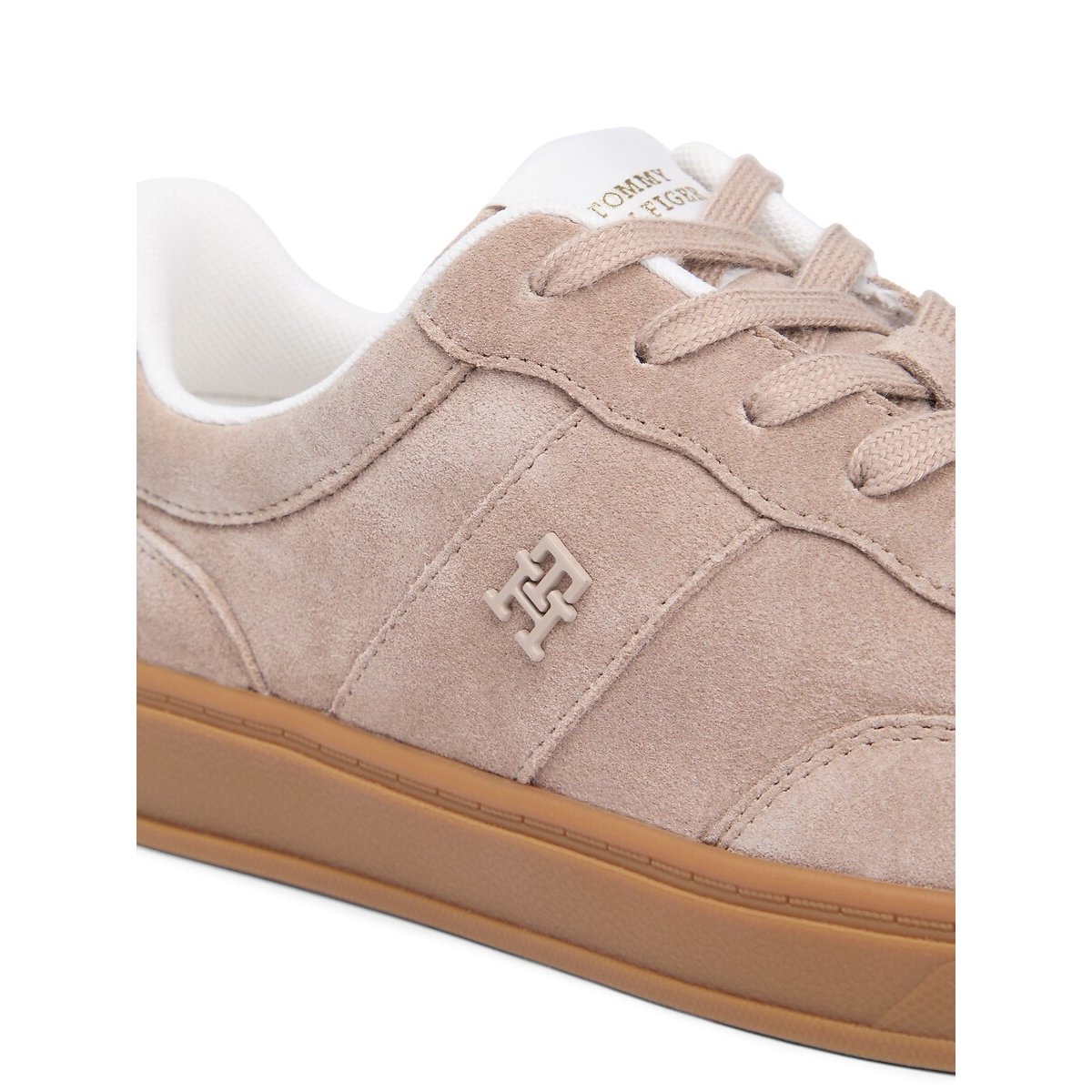 Heritage Court Suede Trainers taupe, TOMMY HILFIGER