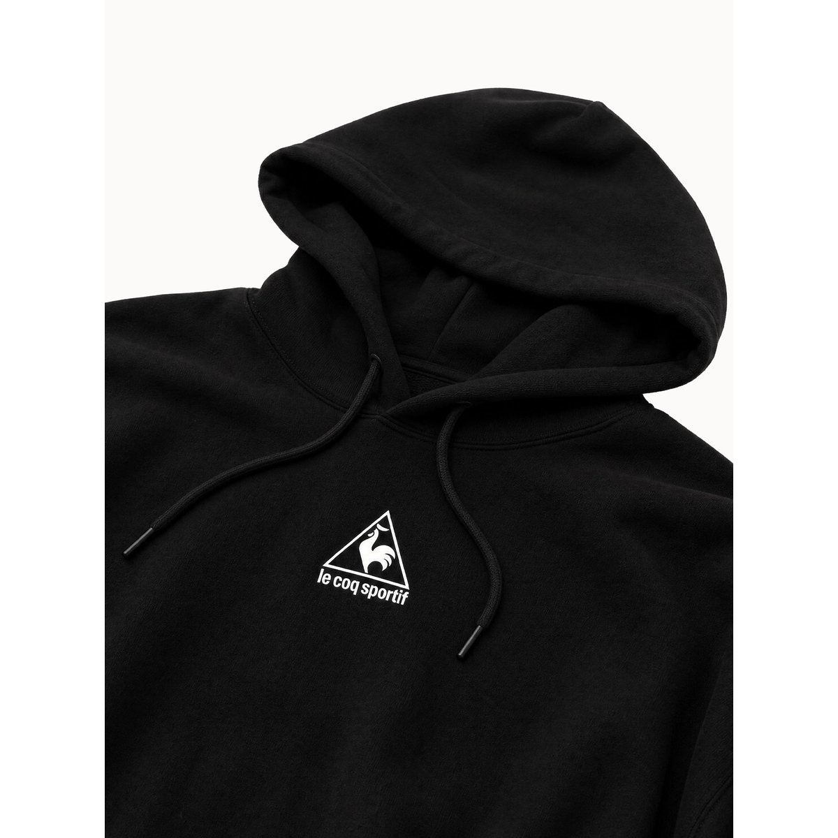 Sweat à capuche relax en double face VILLAGE DES NATIONS black, LE COQ SPORTIF
