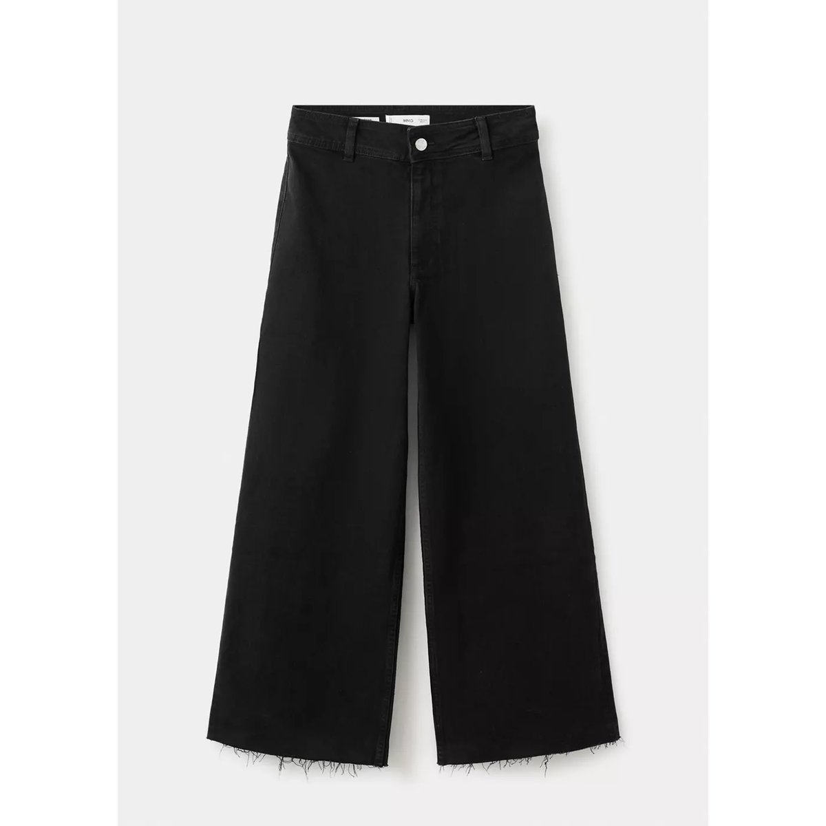 Jean style jupe-culotte Catherin taille haute black denim, MANGO