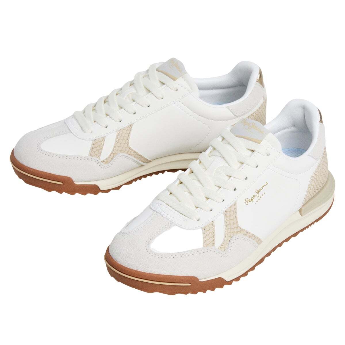 Marvin - Sneakers Rétro Avec Détails À Imprimé Animal blanc cassé, PEPE JEANS