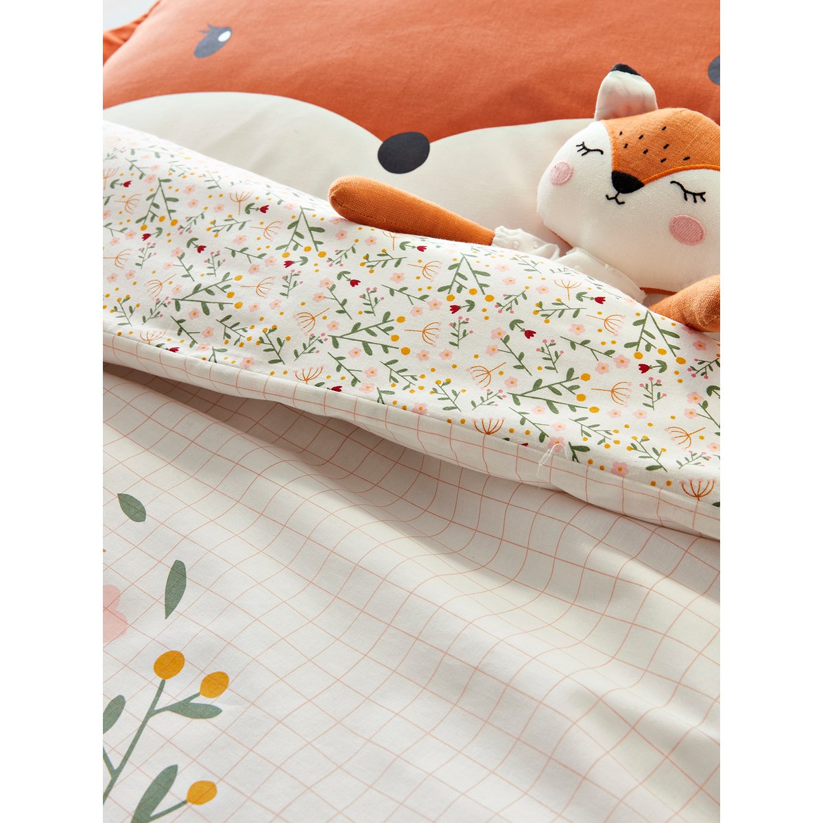 Housse de couette FLEURETTES ecru / multico, VERTBAUDET