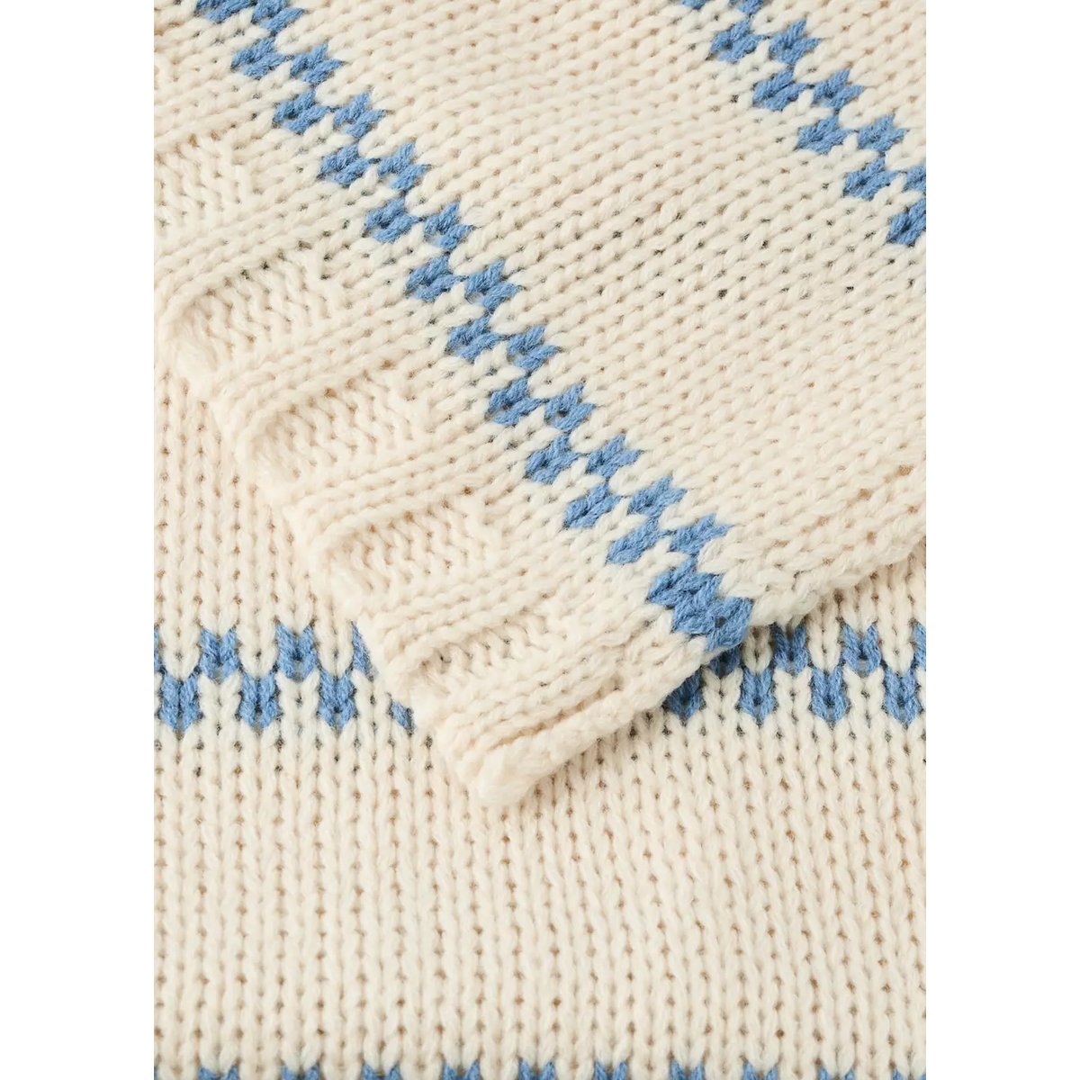 Plaid en mélange de laine à rayures bleu, MANGO HOME