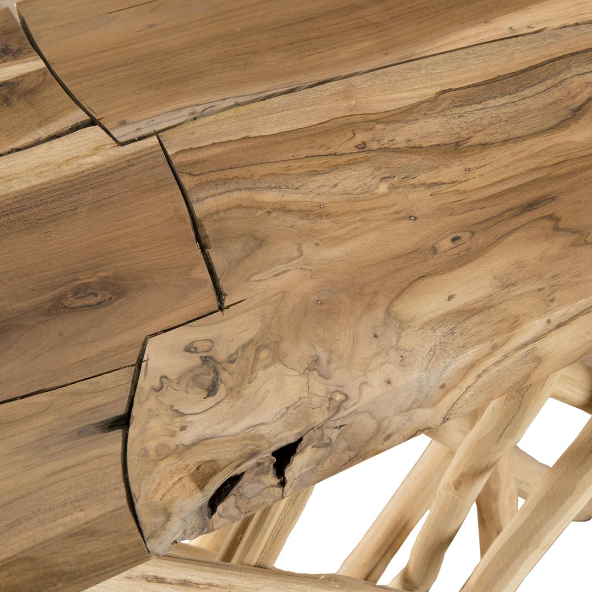 Console en bois de teck et bois flotté style exotique 120cm JAIPUR bois naturel, PIER IMPORT