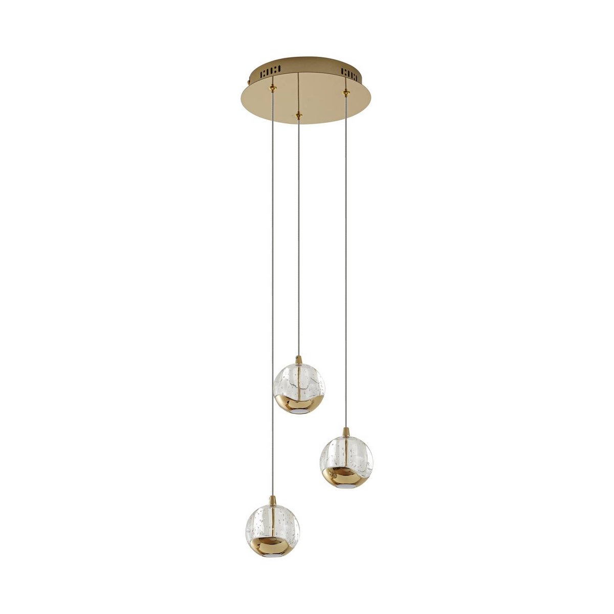 Suspension en verre moderneLED, Hayley clair, or, LUCANDE