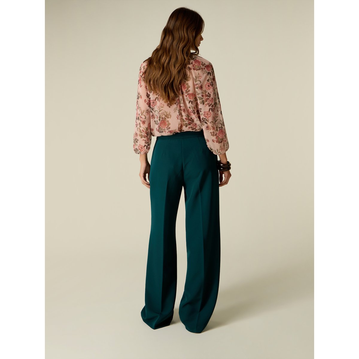 Pantalon palazzo vert, OLTRE
