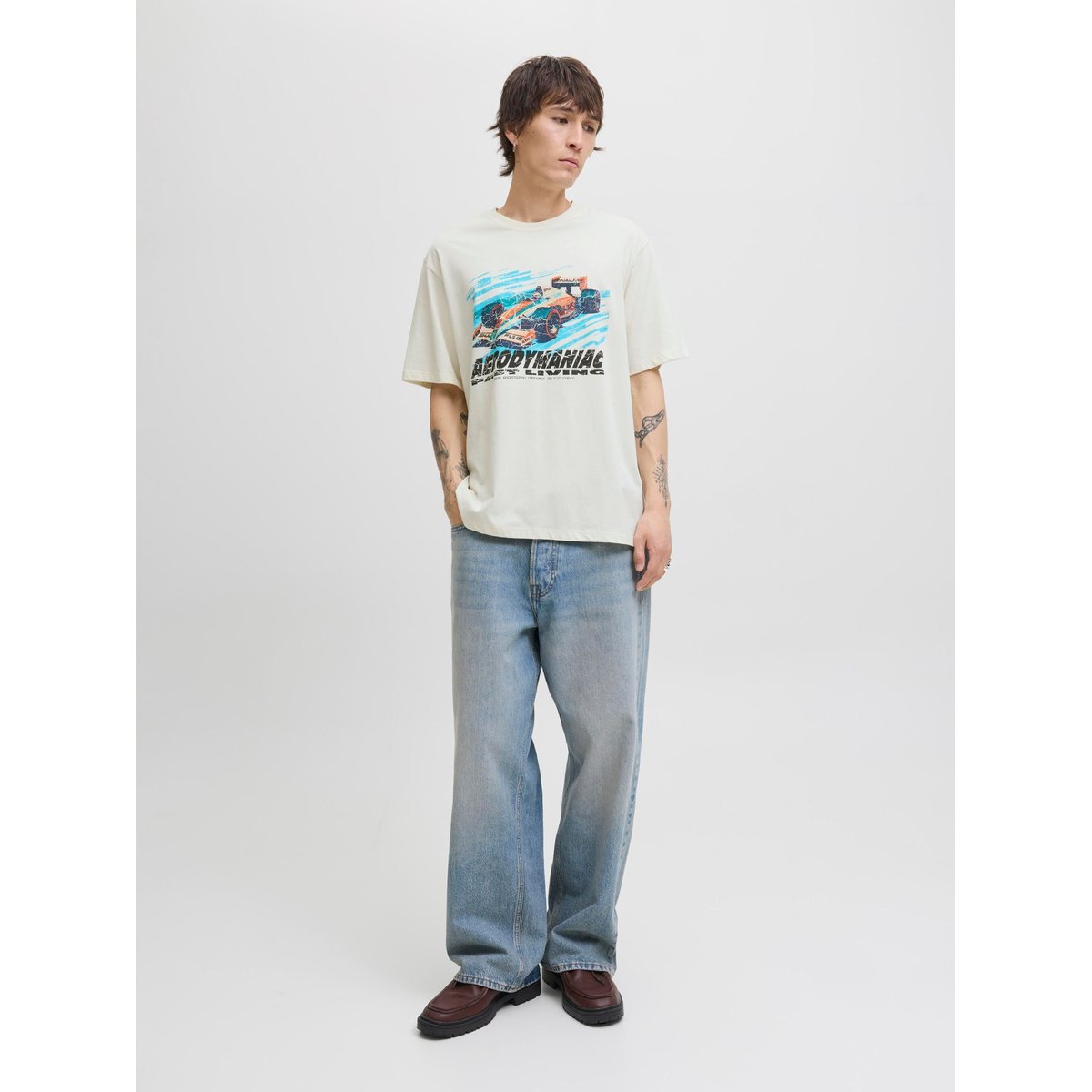 T-Shirt antique white, JACK & JONES