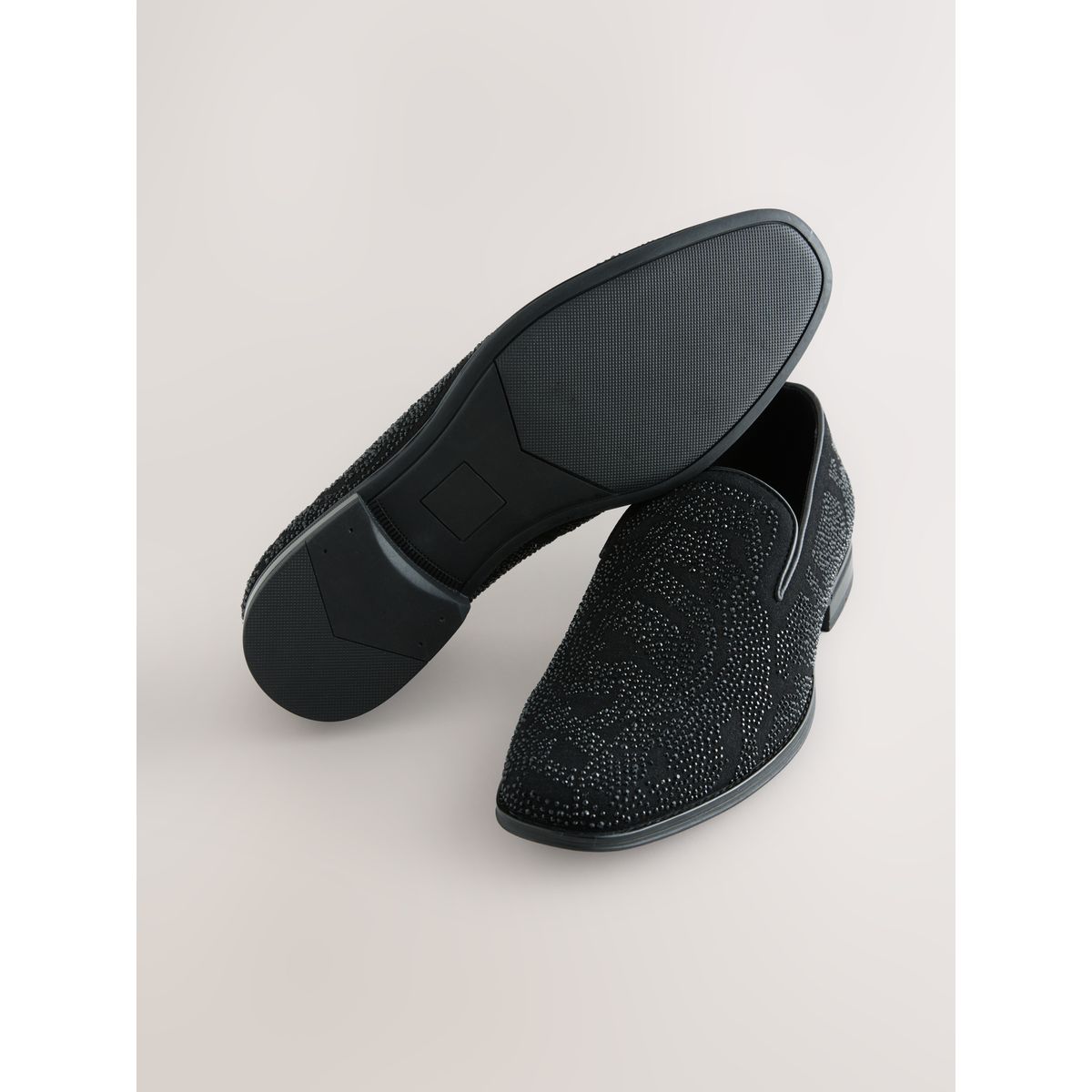 Mocassins ornés de bijoux noir, NEXT