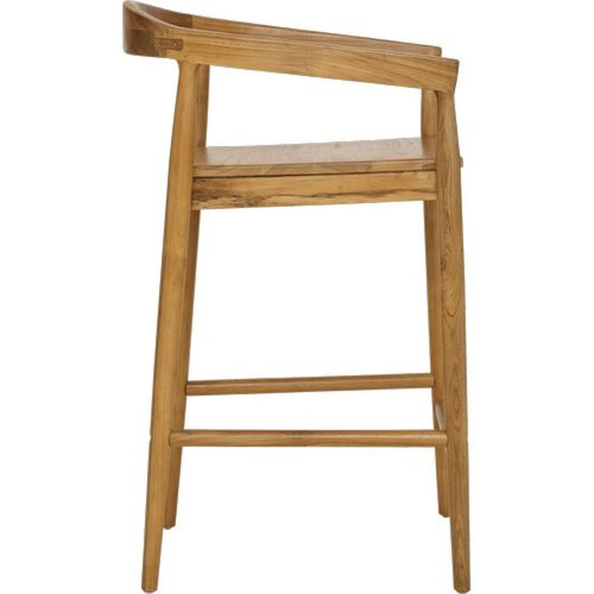 Lot de 2 tabourets de bar en teck naturel MIYAKO marron, TOILINUX