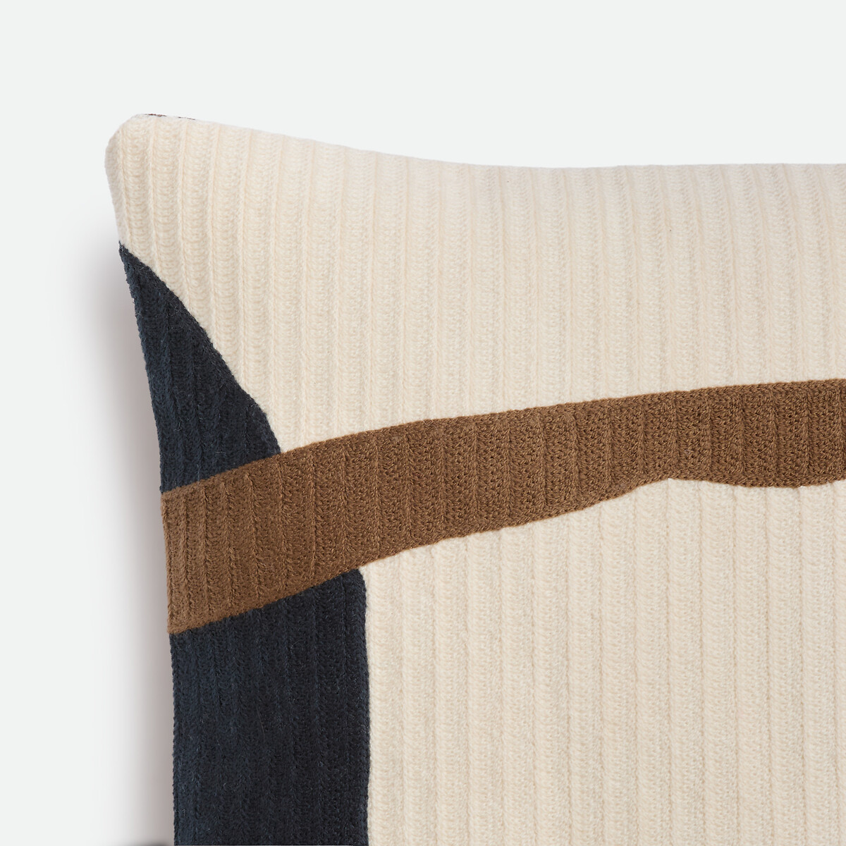 Funda de cojín bordada, 45 x 45 cm, algodón, JERAPAH marrón, LA REDOUTE INTERIEURS