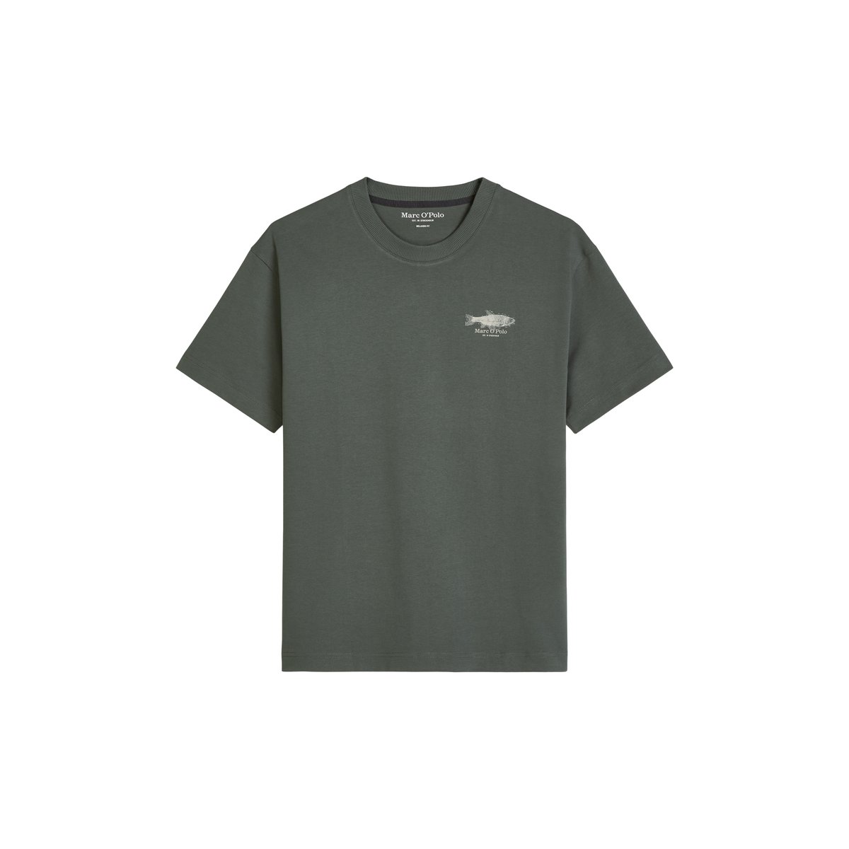 T-shirt loose avec imprimé dos de fruits de mer gris foncé, MARC O'POLO