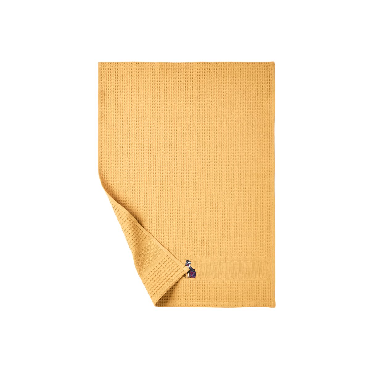 Torchon coton nid d'abeille Pantera vanille PANTERA curry, CARRE BLANC