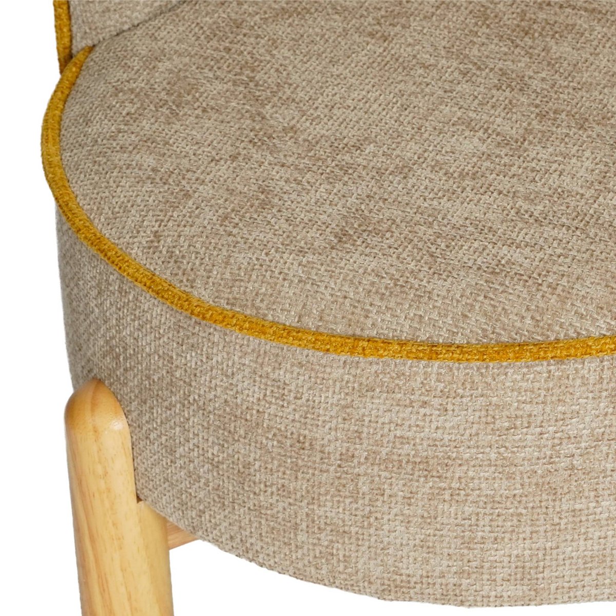 Fauteuil vintage enfant bois d'hévéa et tissu chenille LOUISA taupe, SWEEEK