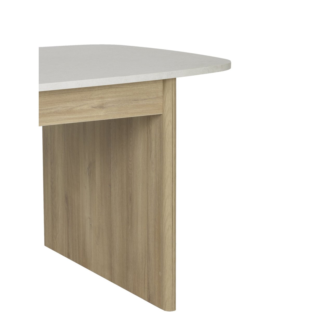 Table rectangulaire imitation bois naturel beige, DIAGONE