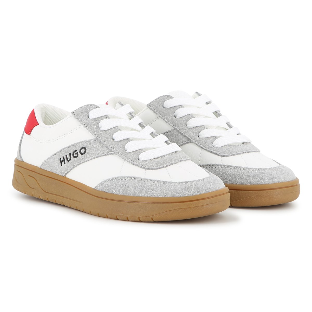 Baskets basse à lacets blanc, HUGO KIDSWEAR