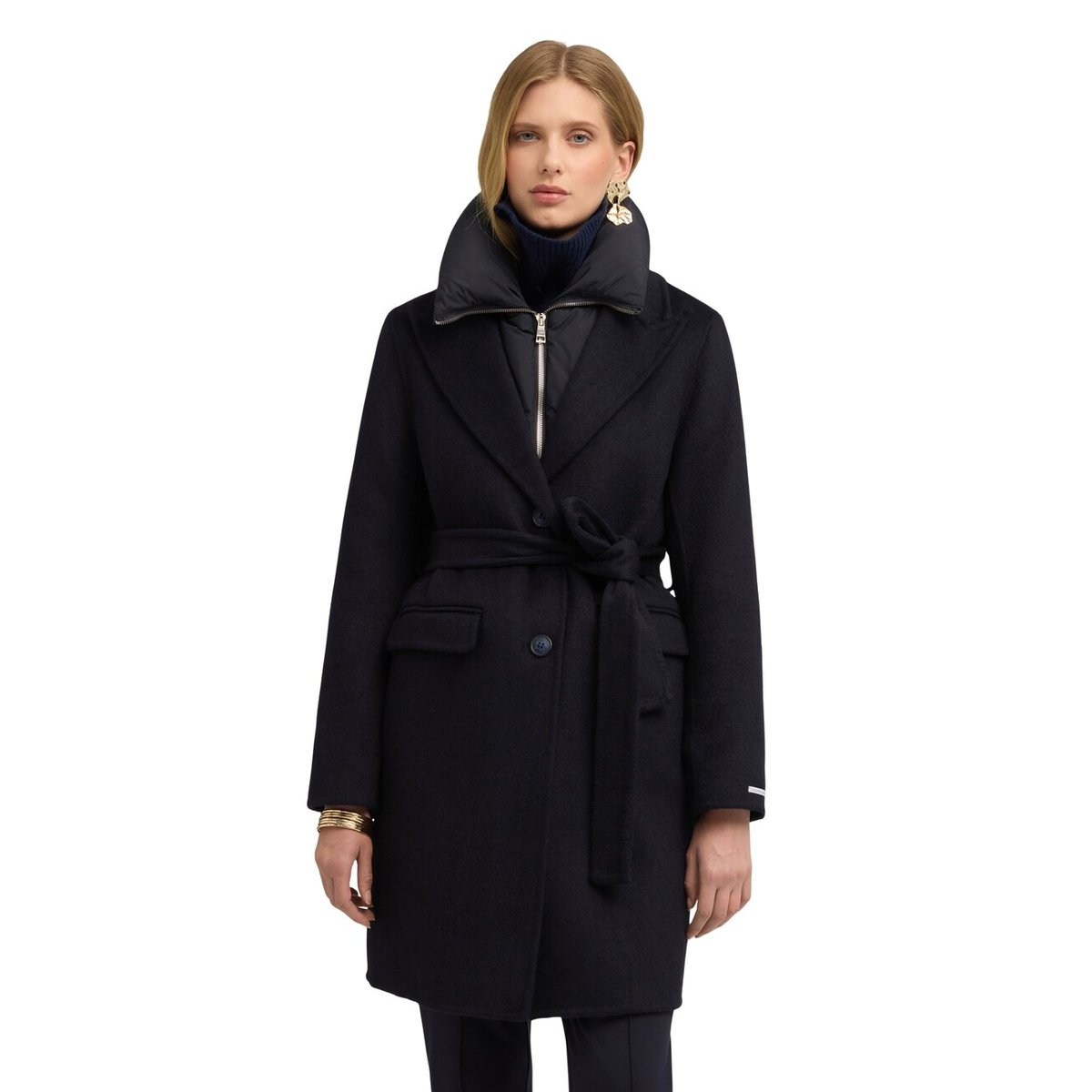 Manteau ceinturé bleu, MOTIVI