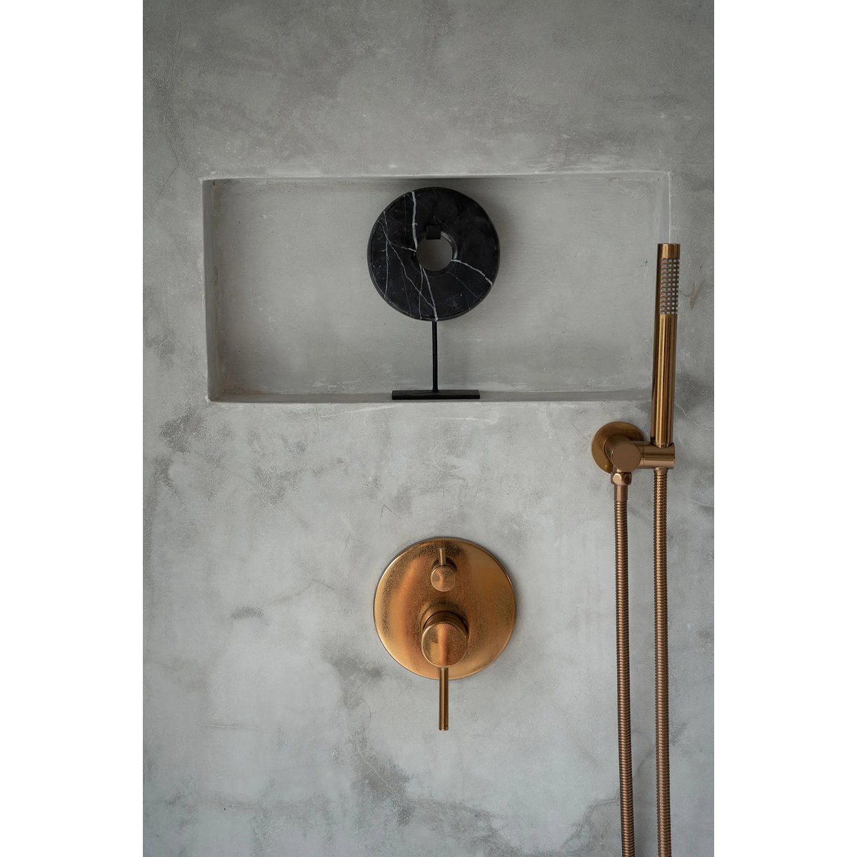 Statuette disque en marbre MARBLE noir, BAZAR BIZAR