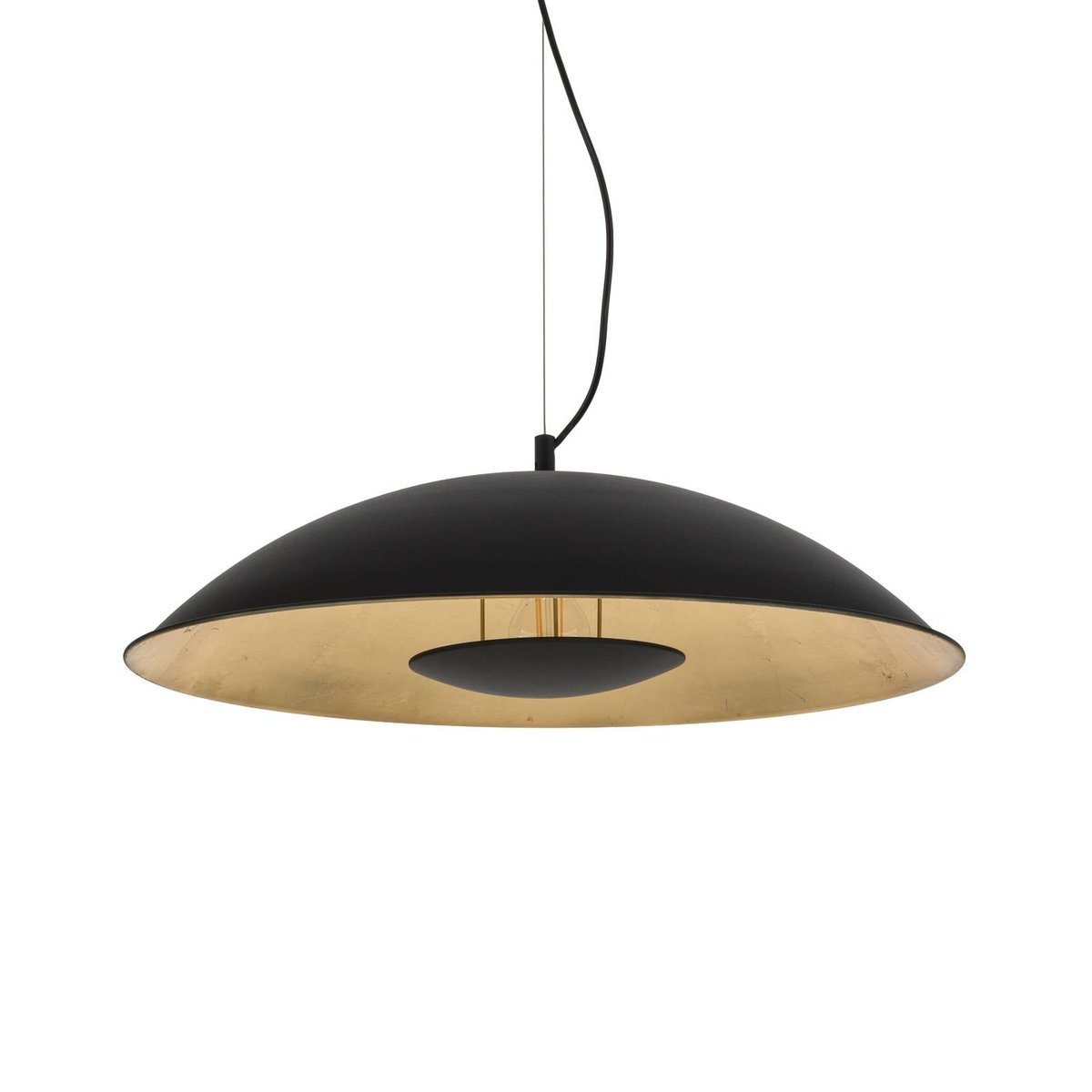 Suspension en métal moderne, Emilienne noir, or, LINDBY
