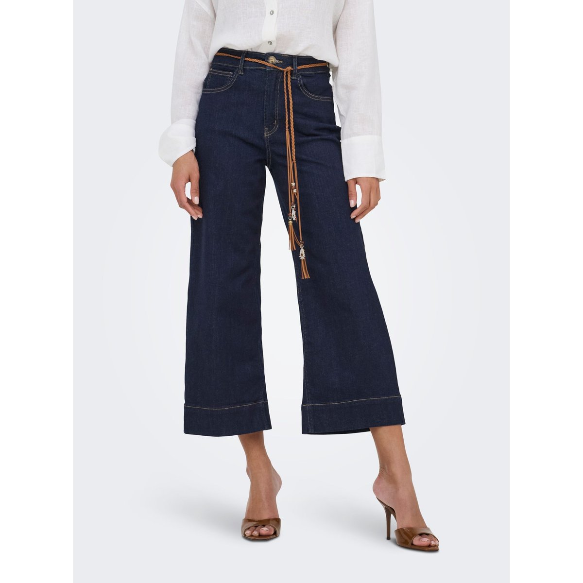Jean À Jambe Large dark blue denim, ONLY