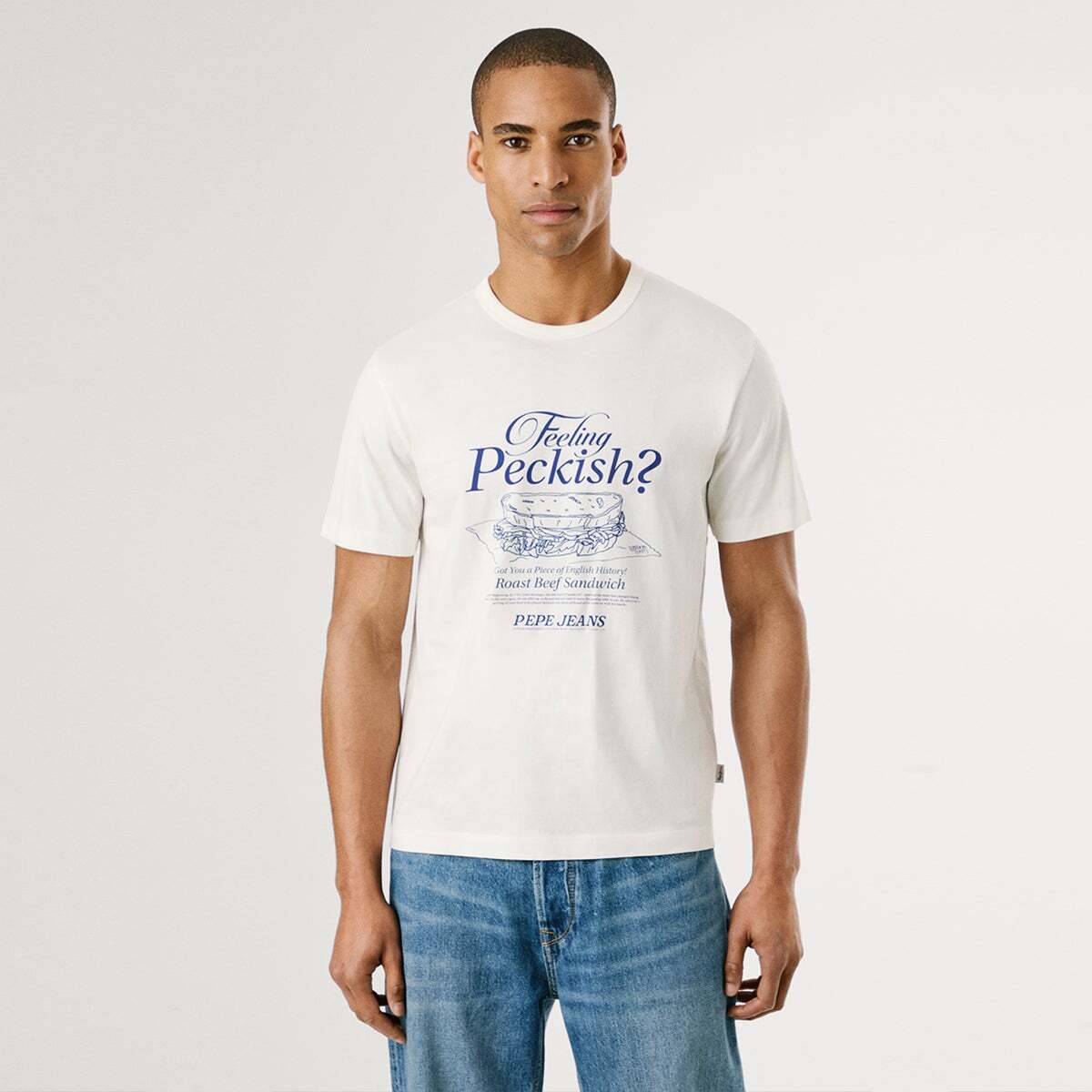 T-Shirt Coupe Regular Avec Imprimé blanc cassé, PEPE JEANS