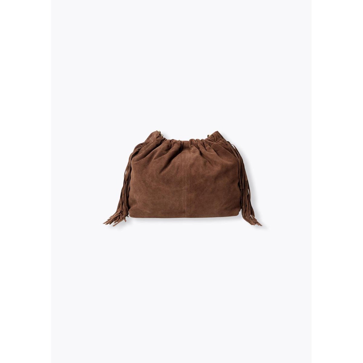 Sac à franges en cuir marron, PROMOD