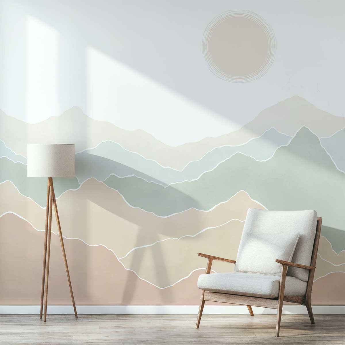 Papier peint vallons pastel intissé, HEXOA