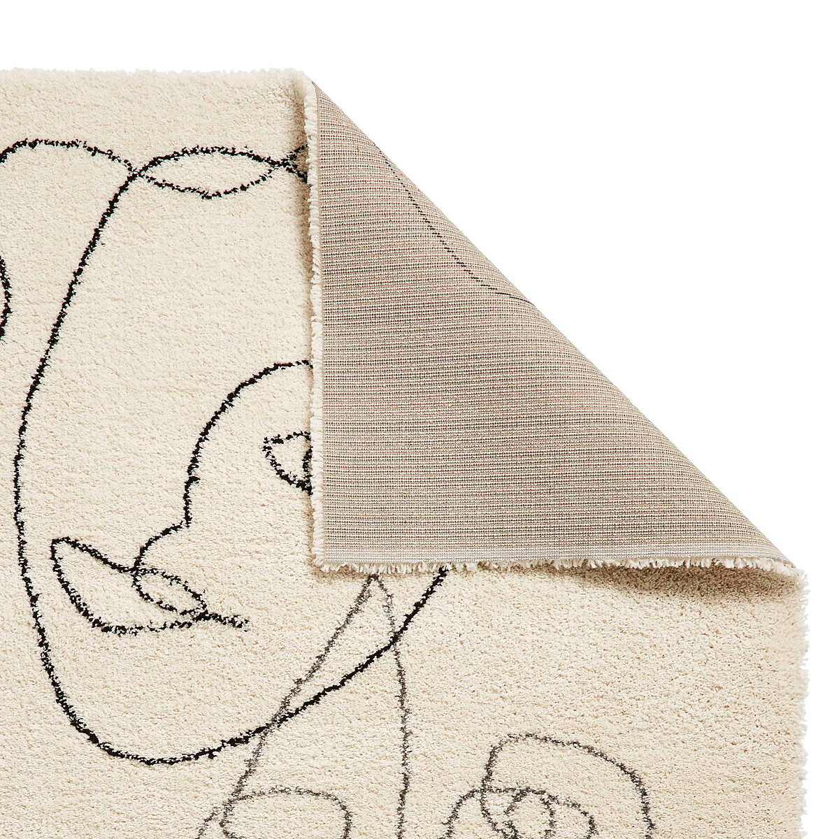 Silhouette Face Berber Style Shaggy Rug cream grey, SO'HOME