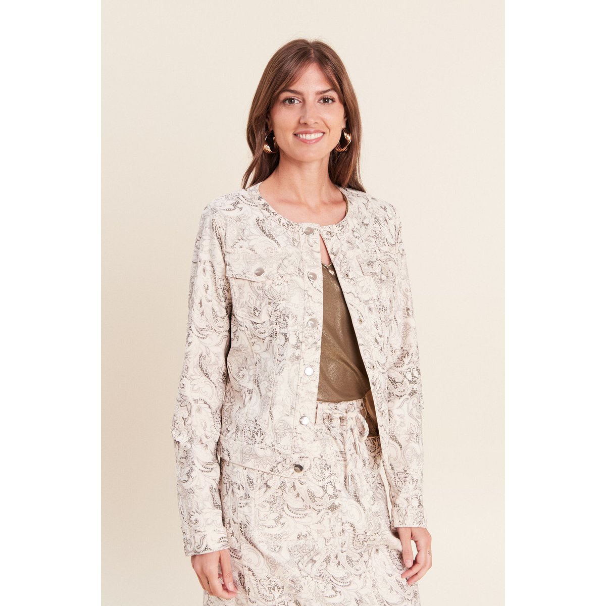 Veste cintrée réversible manches longues blanc, BREAL