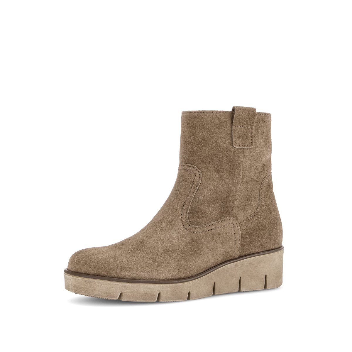 Bottines en cuir à talon compensé marron velours, GABOR