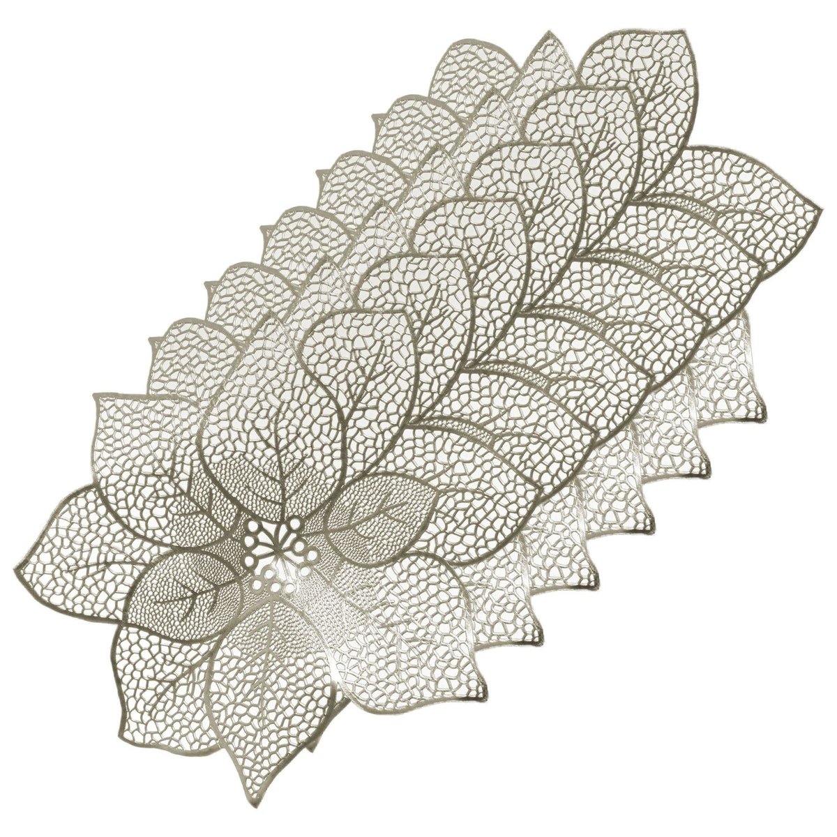 Lot de 6 sets de table motif fleur or, TOILINUX