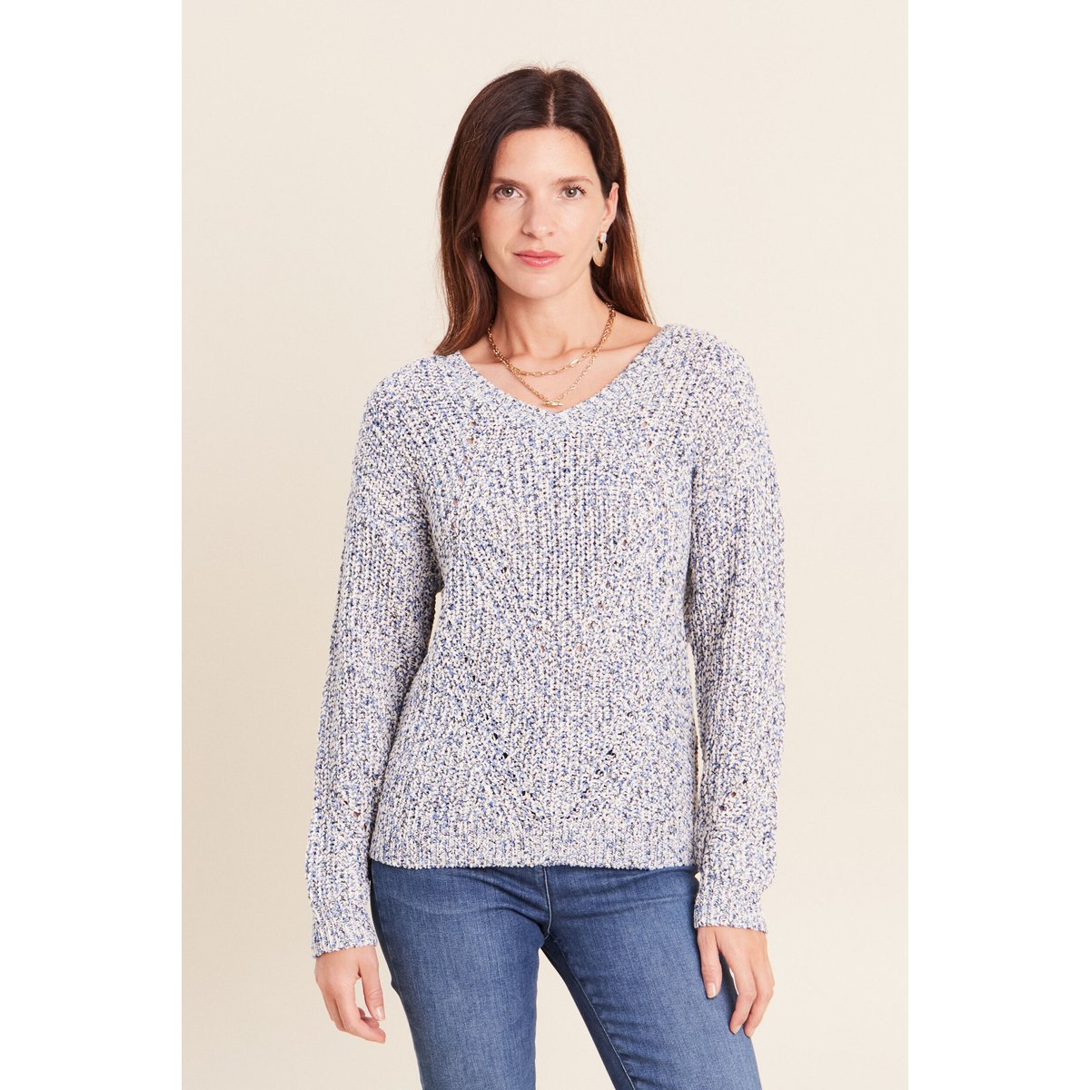 Pull col v bleu roi, BREAL
