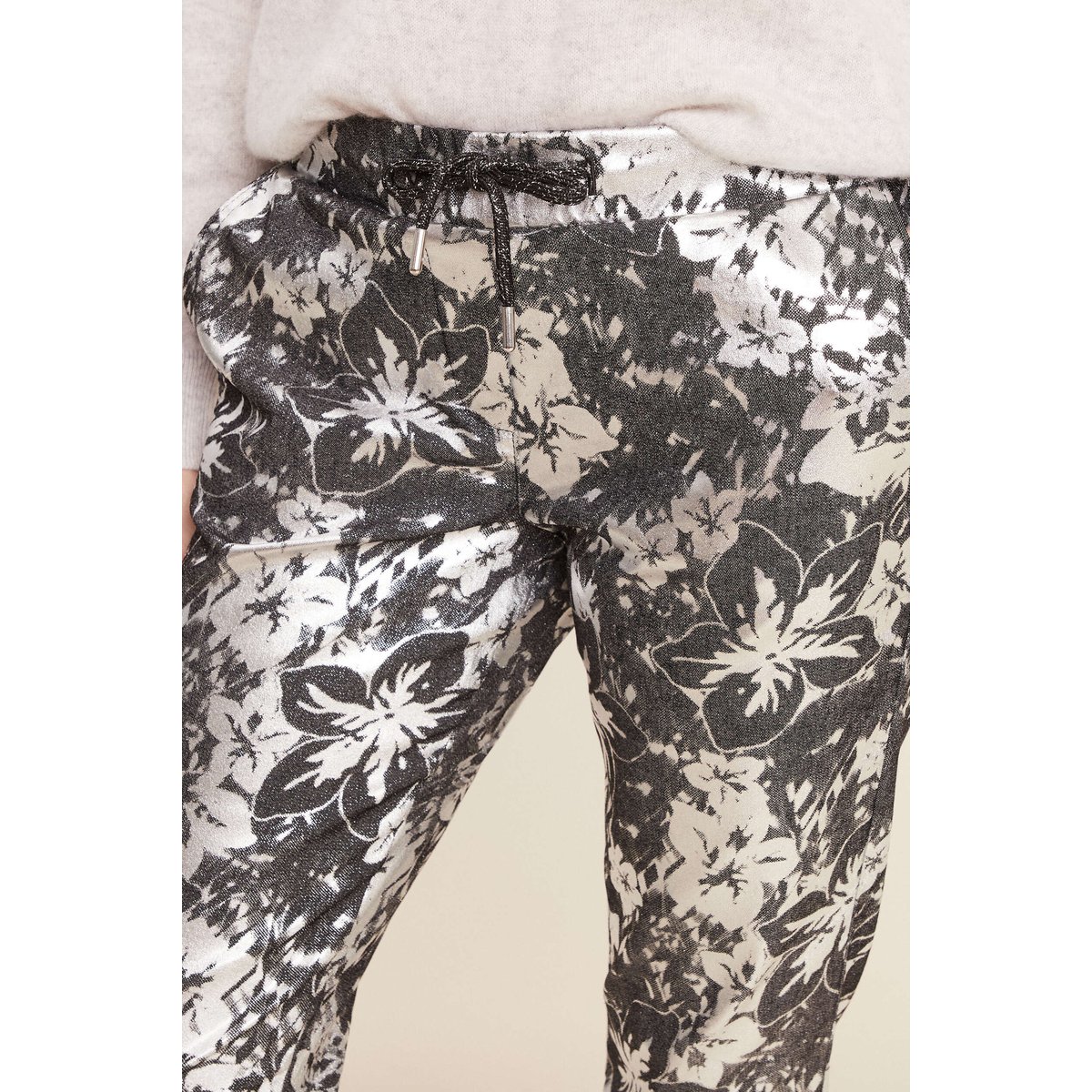 Pantalon ajusté à coulisse noir, BREAL