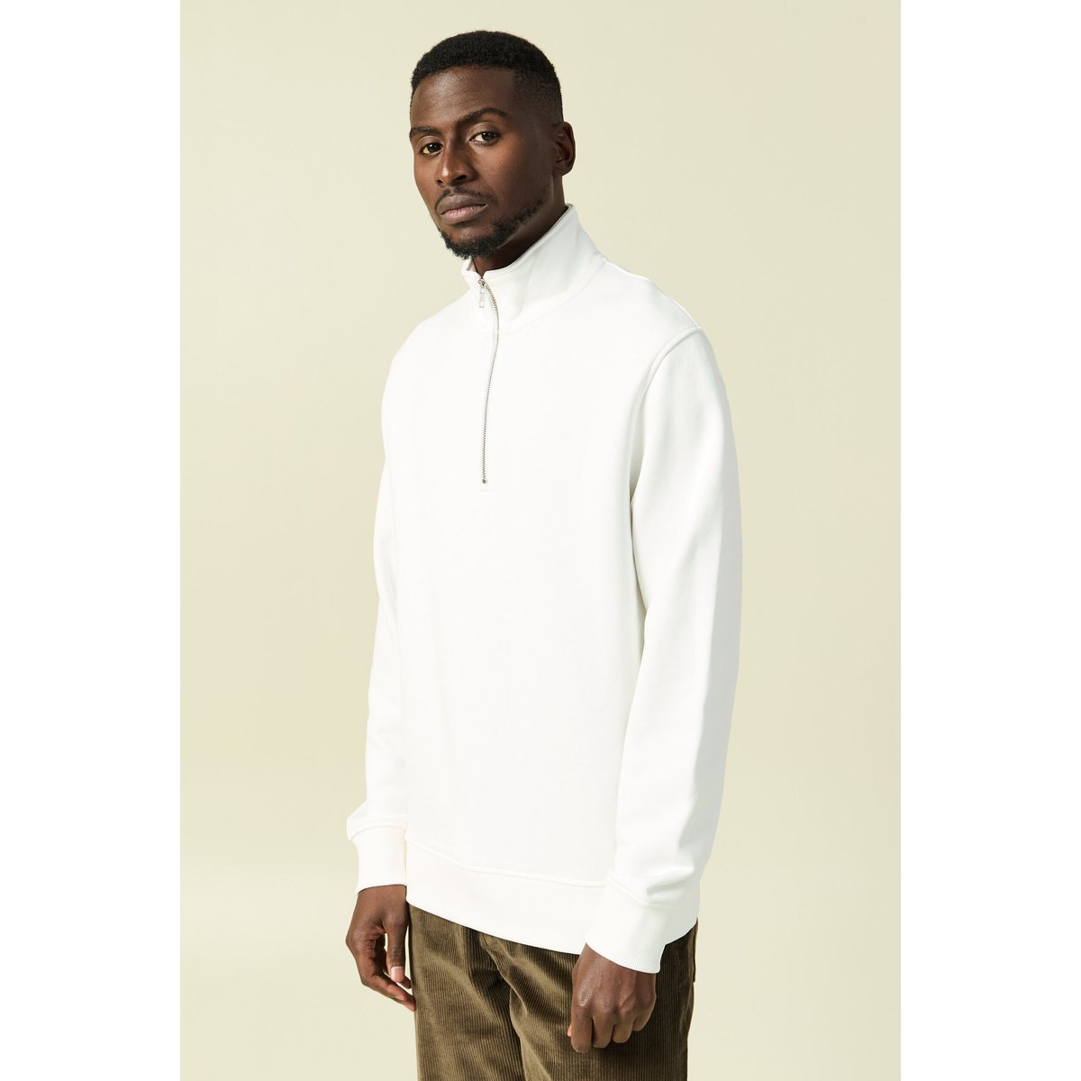 Sweat col montant manches longues ecru, BONOBO