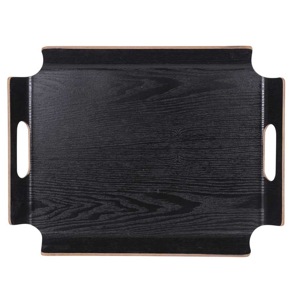 Plateau rectangle plato bois grand modèle 44 x 33 cm noir, ABSOLUMENT MAISON