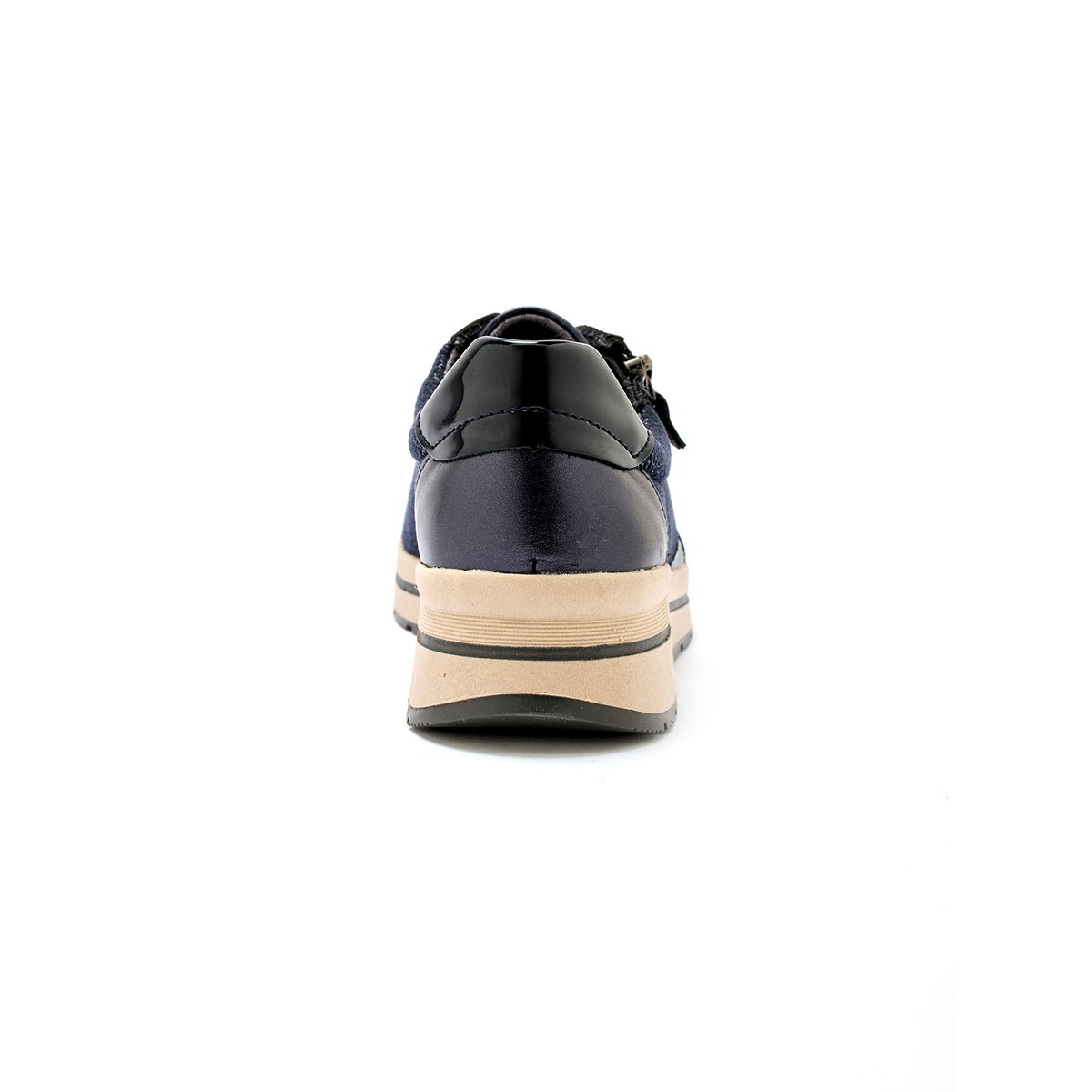 Baskets lacets et zip semelle amovible marine, PEDICONFORT