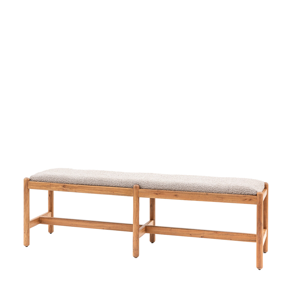 Chico Boucle Upholstered 3 Seater Dining Bench (160 cm) natural, ÉDITÉ